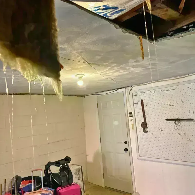 Before and after water damage restoration in DeKalb, IL